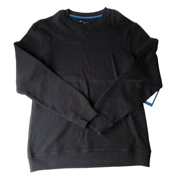 Vince Camuto Mens Long Sleeve Waffle Knit Black Shirt Size Small NWT - Picture 1 of 13